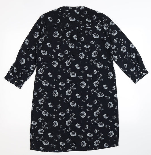 Papaya Womens Blue Floral Shirt Dress Size 10