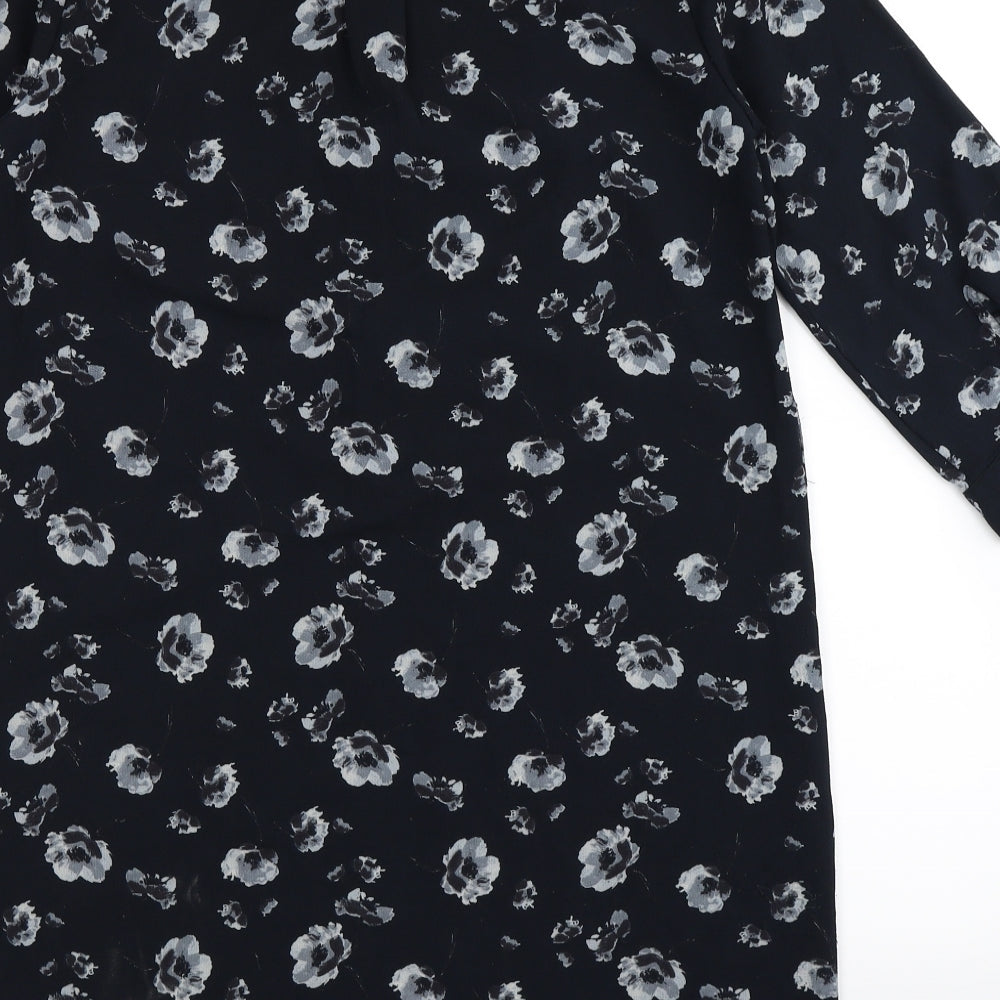 Papaya Womens Blue Floral Shirt Dress Size 10