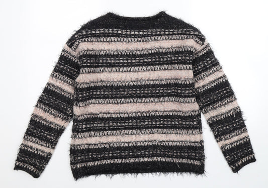 Apricot Womens Multicoloured Striped Knit Pullover Jumper Size M