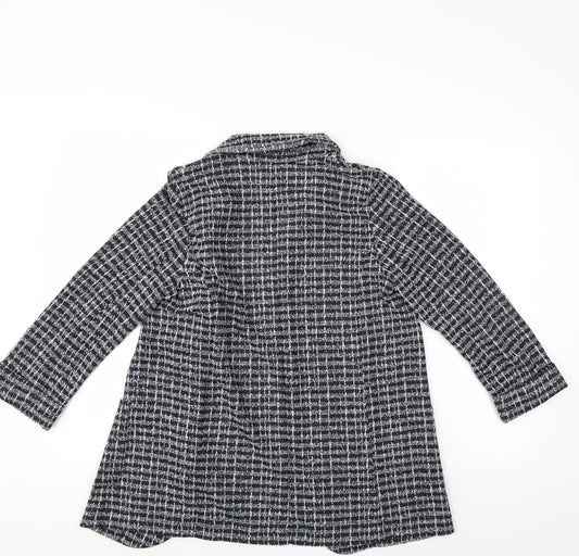 M&Co Womens Black Check Jacket Size 10