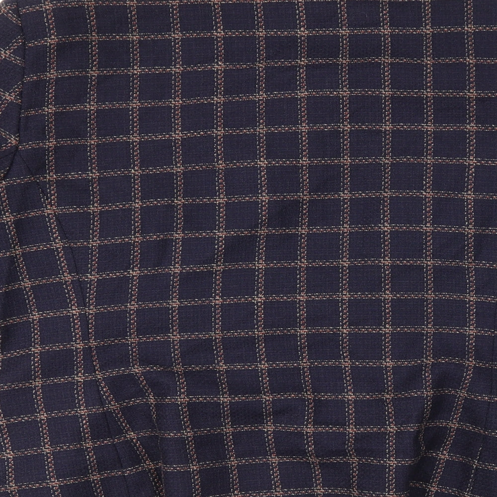 EWM Womens Blue Check  Jacket Suit Jacket Size 14