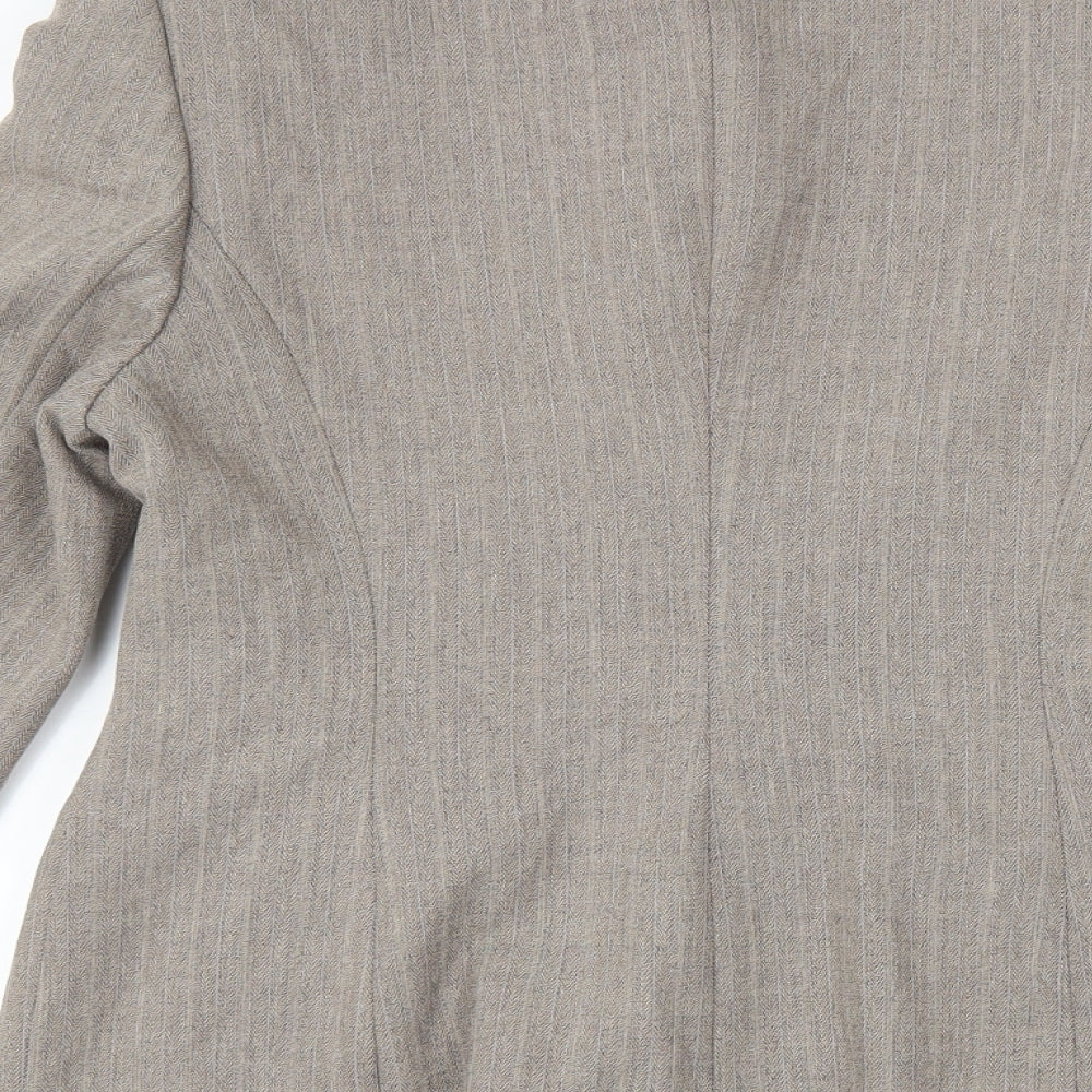 NEXT Womens Grey Herringbone Jacket Suit Jacket Size 12