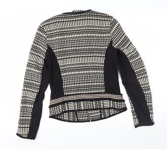 H&M Womens Brown Geometric Jacket Size 8