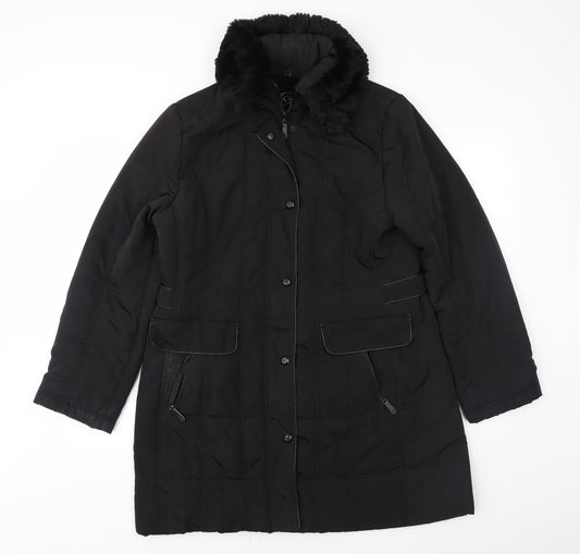 Klass Womens Black Overcoat Coat Size M