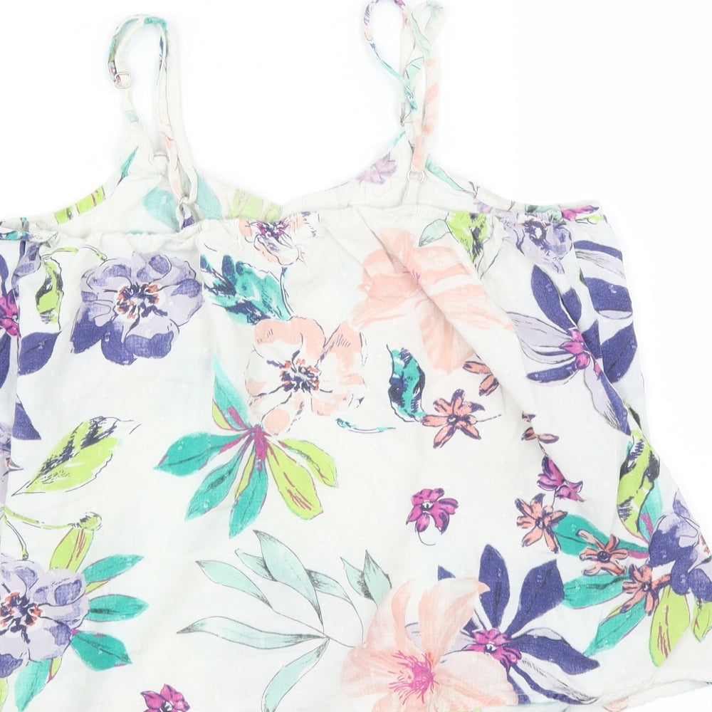 Love To Lounge Womens White Floral Cami Pyjama Top Size XS