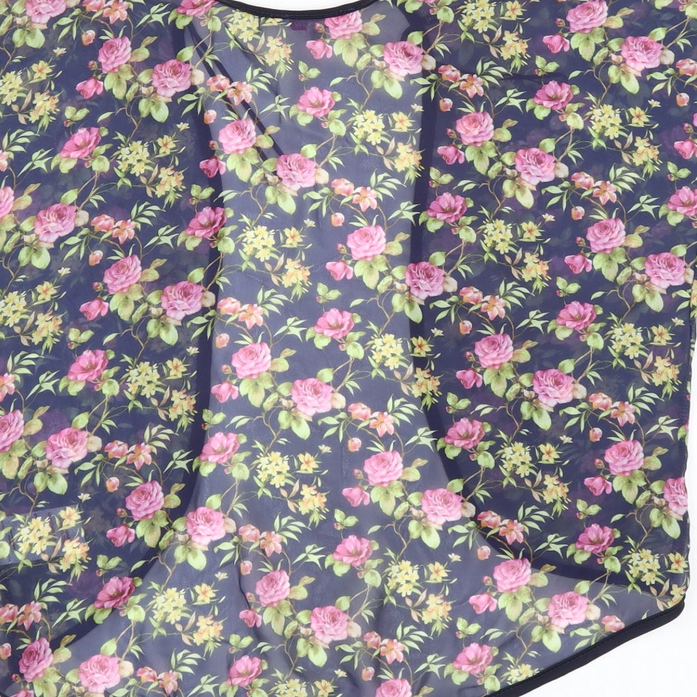 Miss Evie Girls Blue Floral Cardigan Jumper Size 7-8 Years - Shrug
