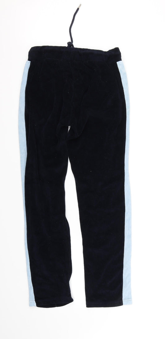 Boohoo Womens Blue Houndstooth Trousers Size M L28 in