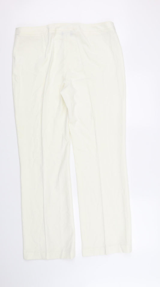 Womens UK Size 16 Sky Designs Regular Fit White Trousers