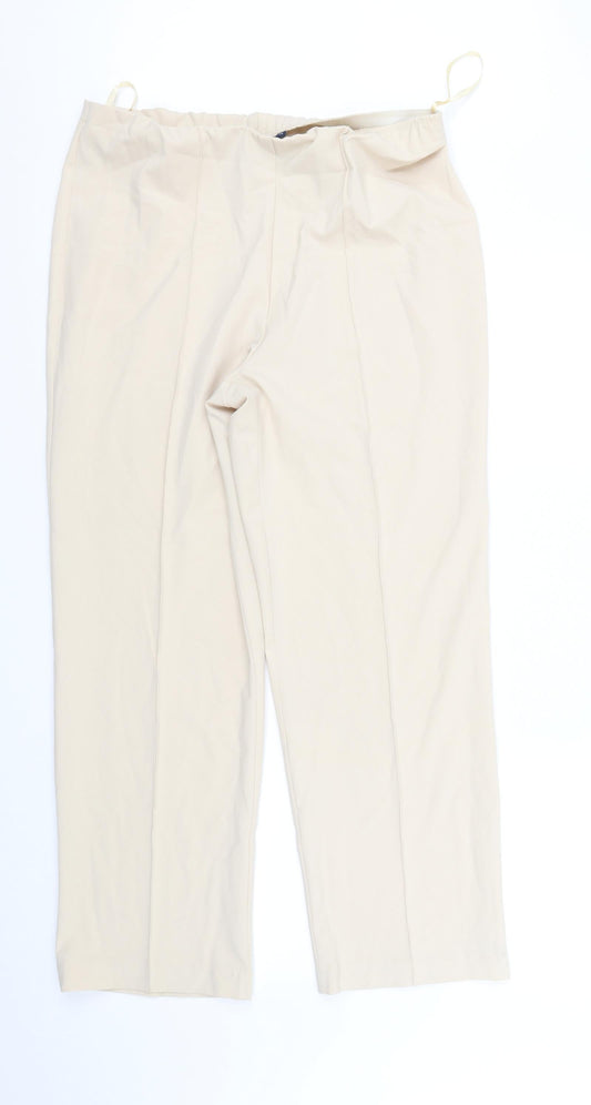 EWM Womens Beige Trousers Size 14 L31 in