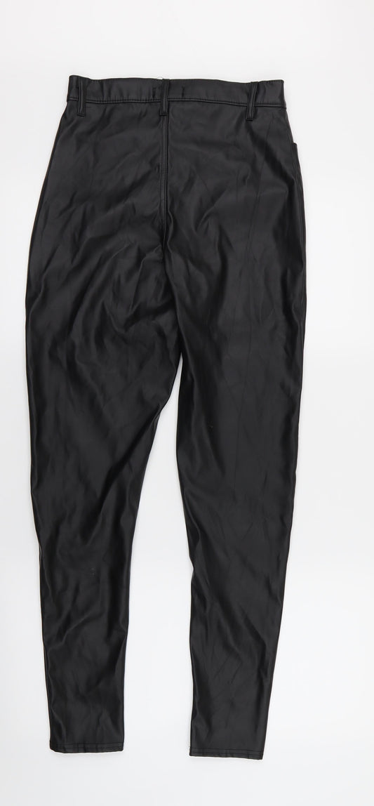 Womens UK Size 8 PRETTYLITTLETHING Regular Fit Black Trousers