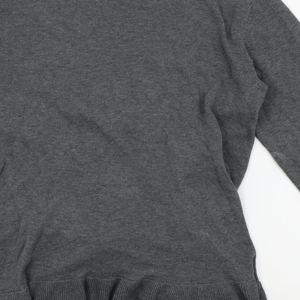 Womens UK Size S JoJo Maman Bébé Grey Wrap T-Shirt
