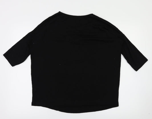 Womens UK Size S New Look Black Basic T-Shirt