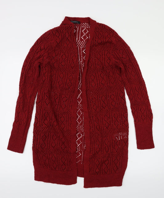 Peacocks Womens Red Cardigan Jumper Size 8