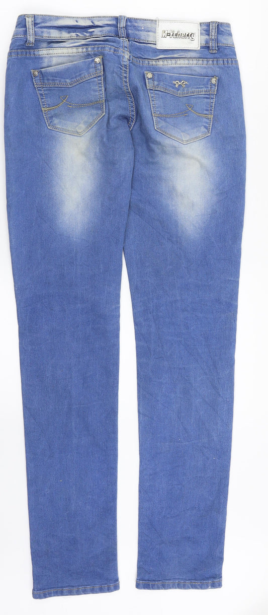 Miss Cherry Womens Blue Denim Straight Jeans Size 29 in L30 in