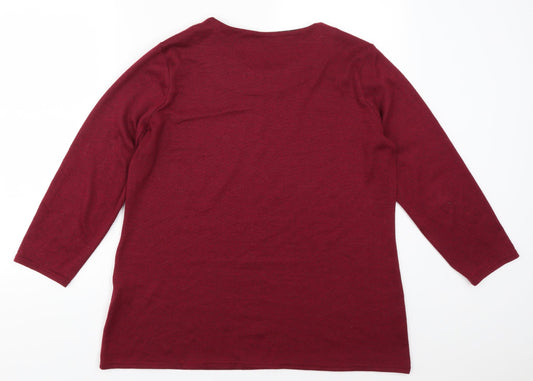 Alexara Womens Pink Basic T-Shirt Size 16