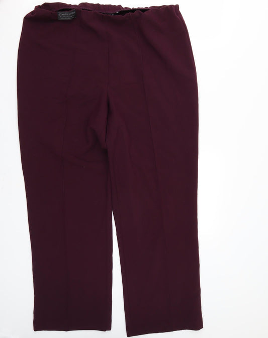 Womens UK Size 14 Classics Regular Fit Purple Trousers