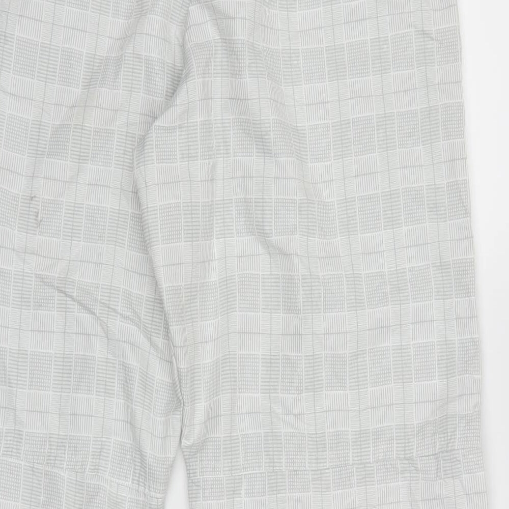 Maddona wear Womens Grey Check Cropped Trousers Size L L25 in