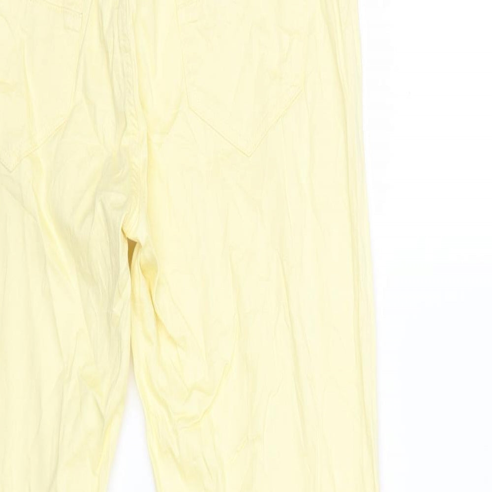 KASHITU Womens Yellow Denim Straight Jeans Size 34 in L28 in