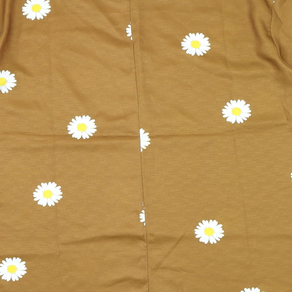 Womens UK Size XL Preworn Brown Basic T-Shirt