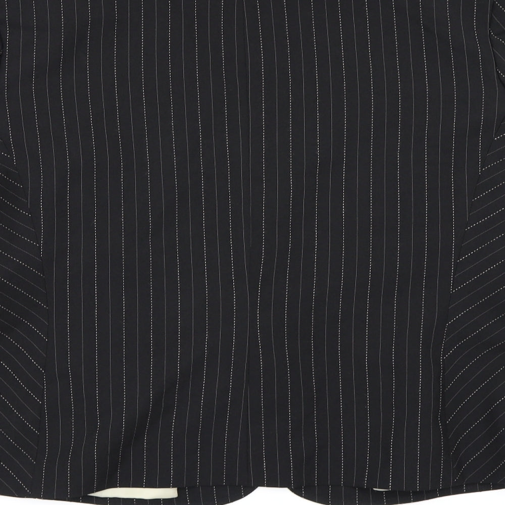 Dorothy Perkins Womens Black Striped Rayon Jacket Blazer Size 18