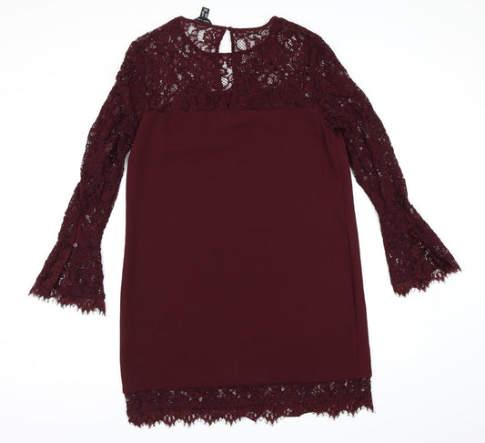 New Look Womens Purple Lace A-Line Size 14