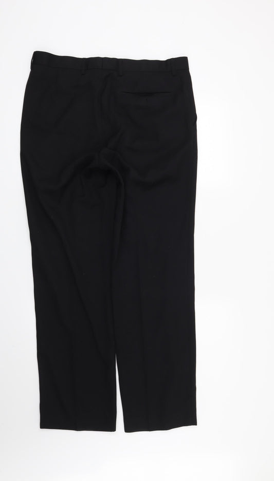 Burton Mens Black Trousers Size 34 in L31 in