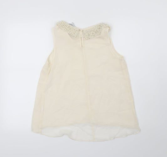 Womens UK Size 10 New Look Beige Basic Blouse