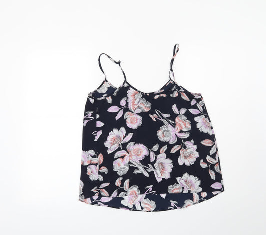 Papaya Womens Blue Floral Basic Blouse Size 10