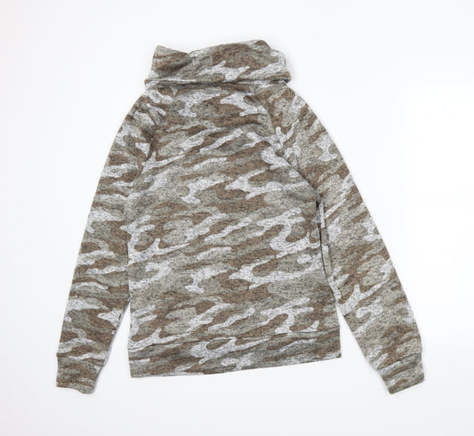 Derek Heart Womens Brown Camouflage Pullover Jumper Size M