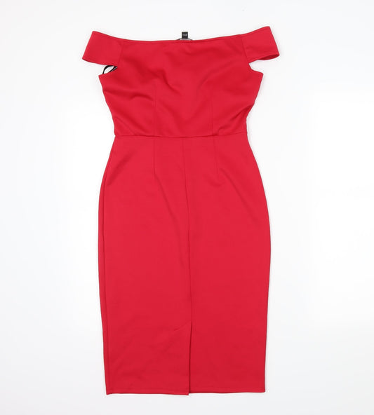 Dorothy Perkins Womens Red Bodycon Size 6