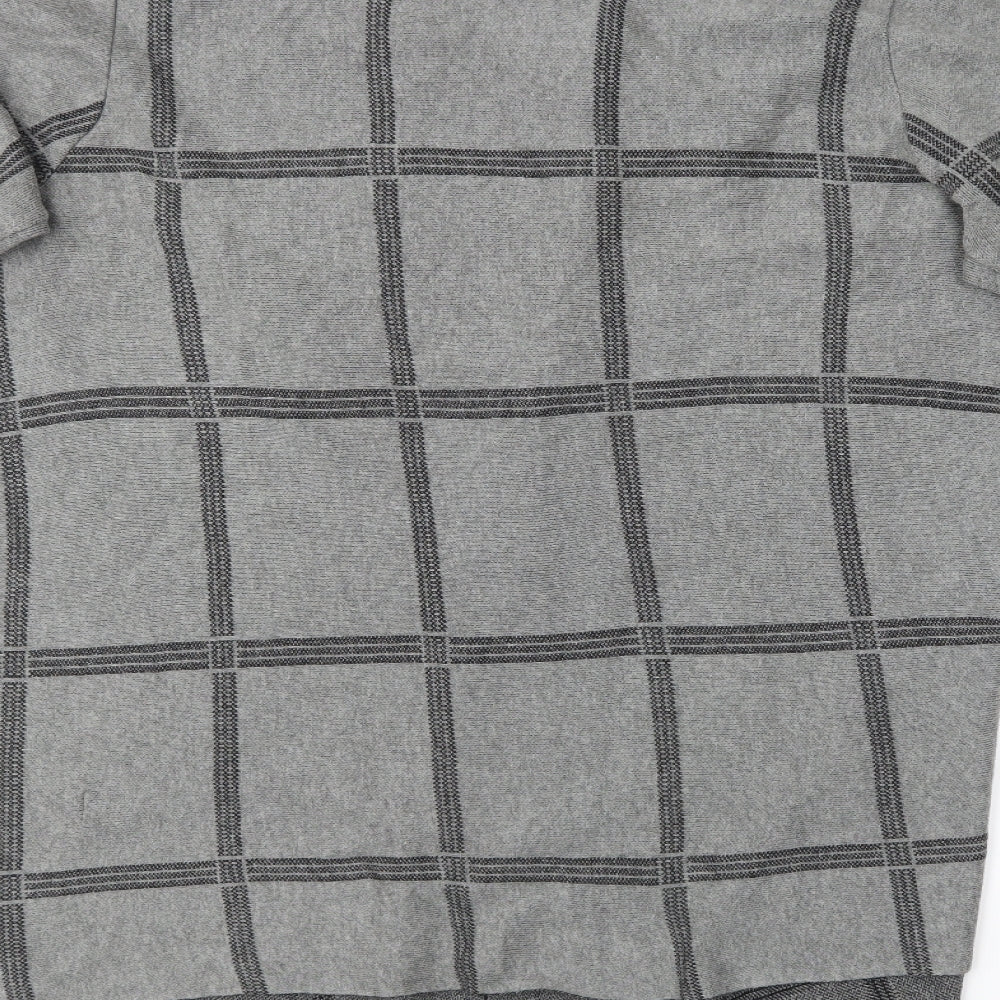 Papaya Womens Grey Check Wrap Jumper Size L