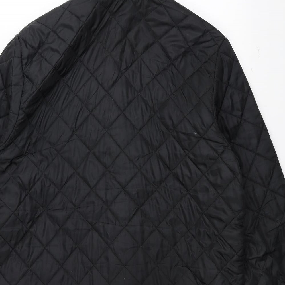 Bernard Weatherhill Womens Black Pea Coat Coat Size L