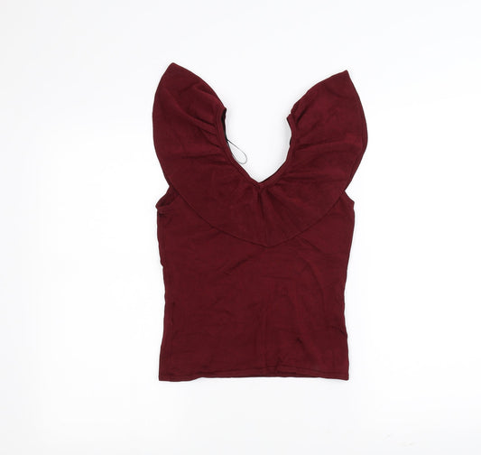 Womens UK Size S H&M Red Basic Blouse