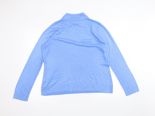 Womens UK Size 14 BHS Blue Basic T-Shirt