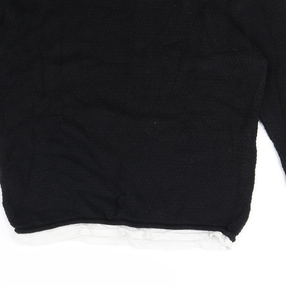 Brave Soul Mens Black Pullover Jumper Size M