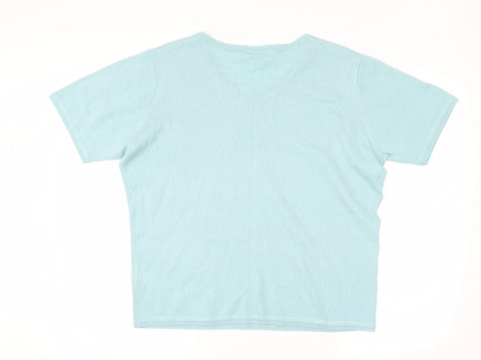 julipa Womens Blue Basic T-Shirt Size 16