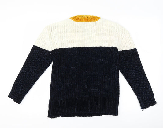 Primark Womens Blue Striped Pullover Jumper Size 2XS