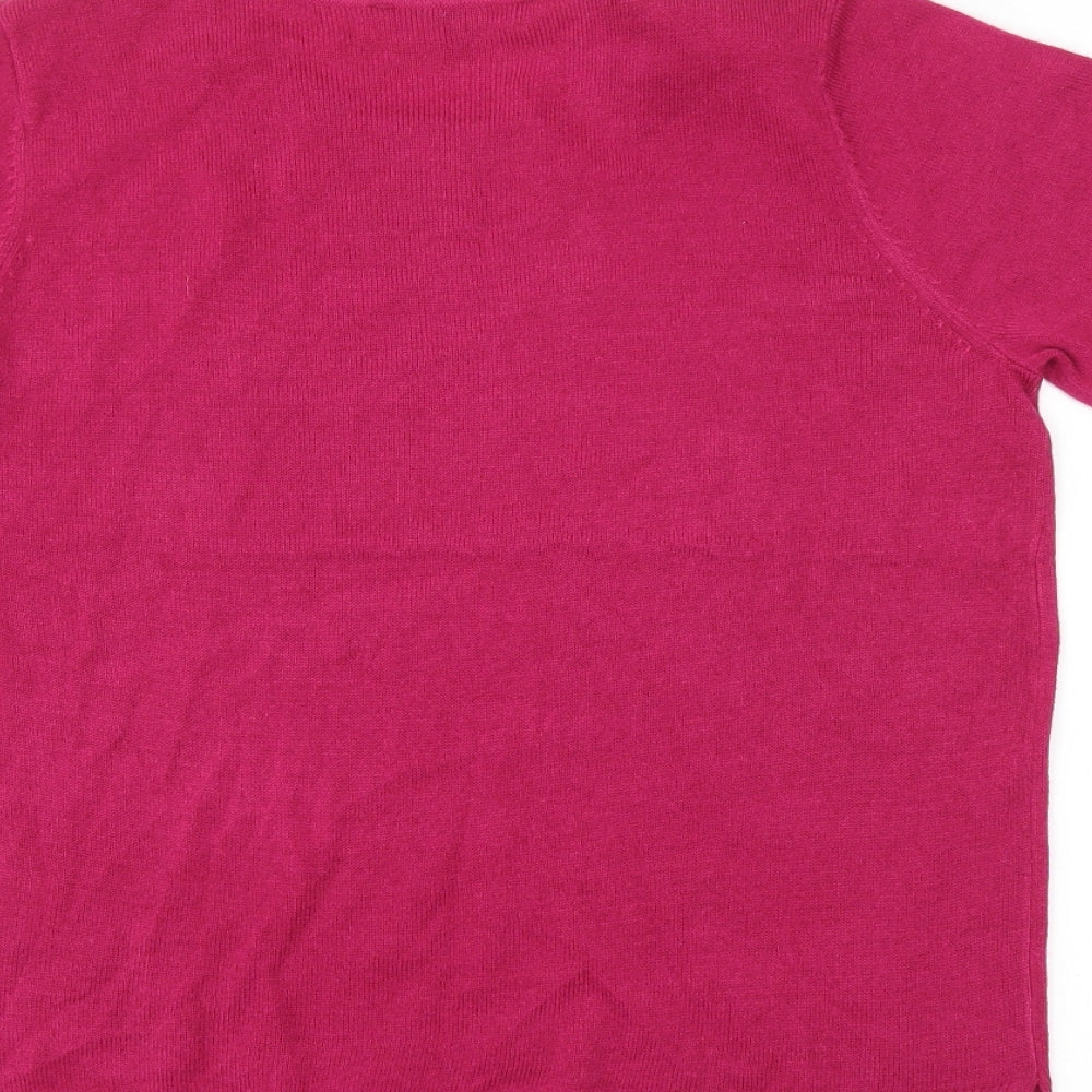 Womens UK Size 12 Bonmarché Pink Basic T-Shirt