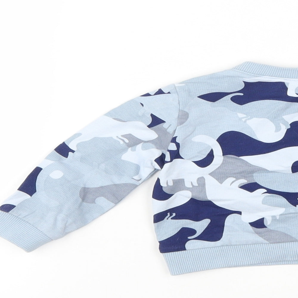 TU Boys Blue Pullover Jumper Size 3-6 Months - dinosaur