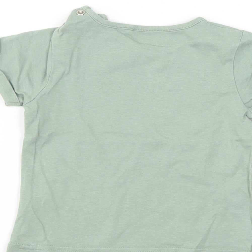 TU Boys Green Basic T-Shirt Size 6-9 Months - lion