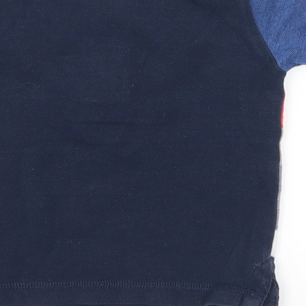 Next Boys Blue Striped Basic Polo Size 6-9 Months