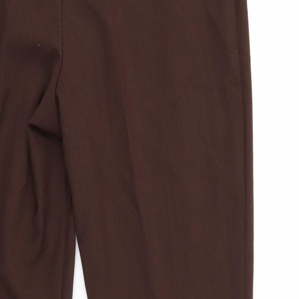 Classic Womens Brown Trousers Size 14 L28 in