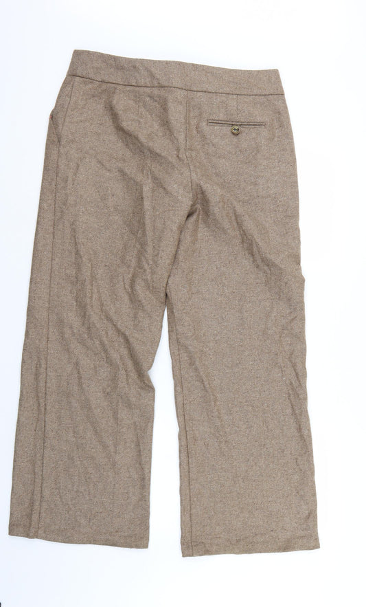M&S Womens Brown Trousers Size 14 L29 in