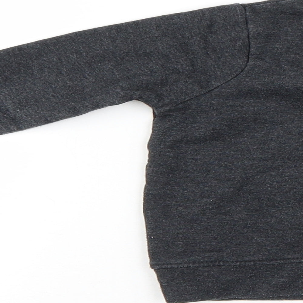Mini Rebel Boys Black Pullover Jumper Size 12-18 Months