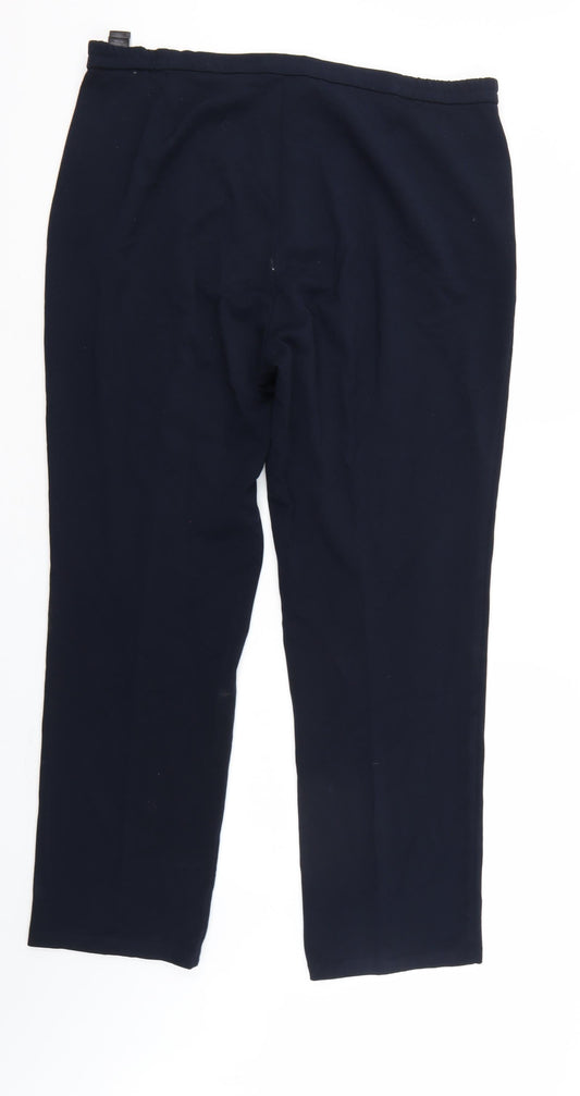 M&S Womens Blue Trousers Size 16 L30 in