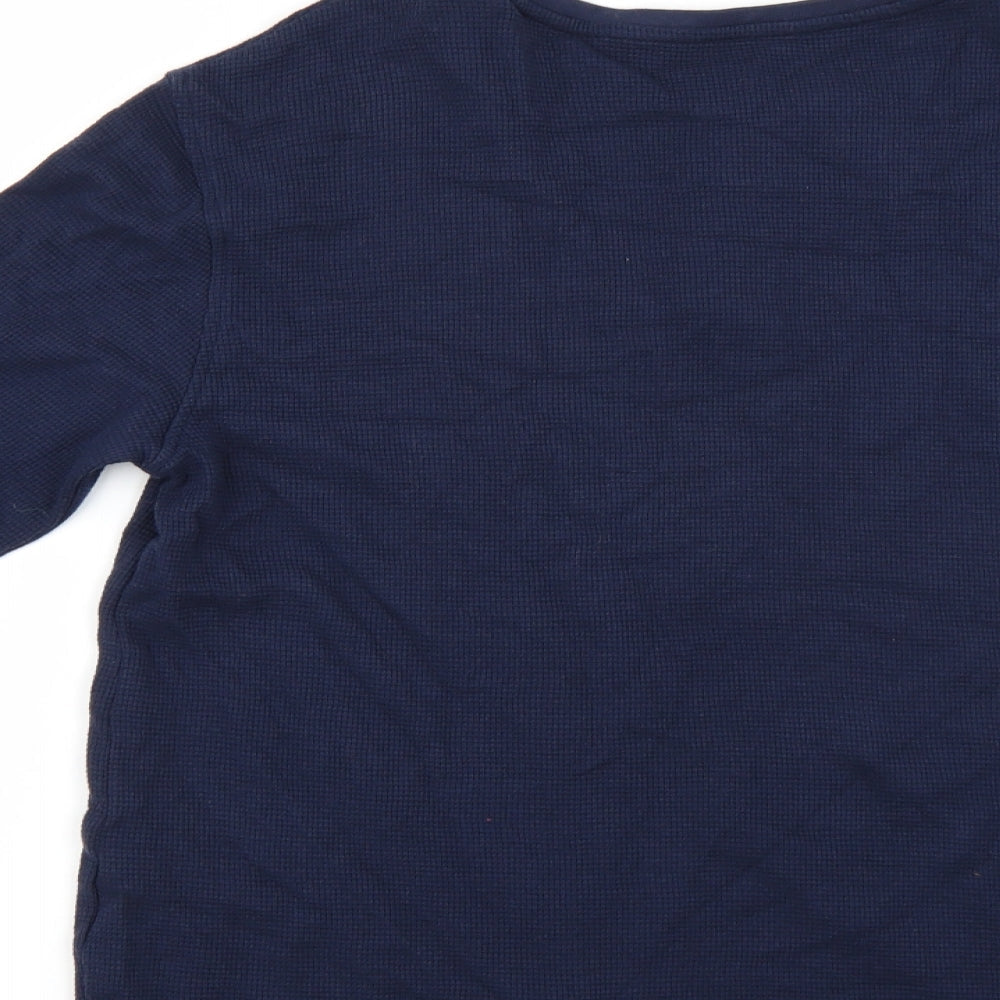 George Mens Blue Henley Jumper Size S