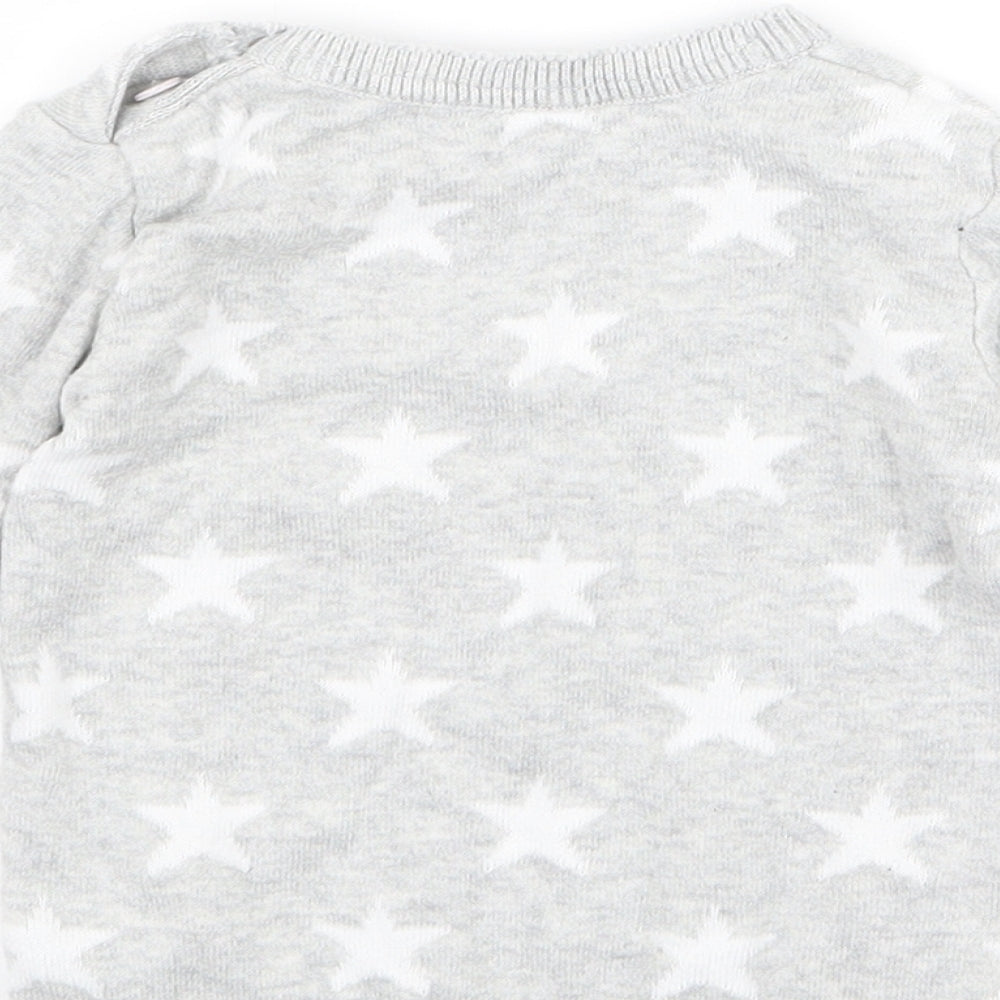 George Baby Grey Pullover Jumper Size 3-6 Months - Stars