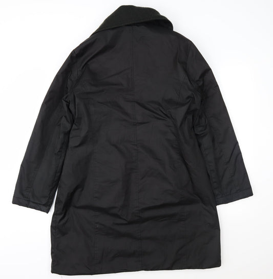 Alibi Womens Black Overcoat Coat Size 14