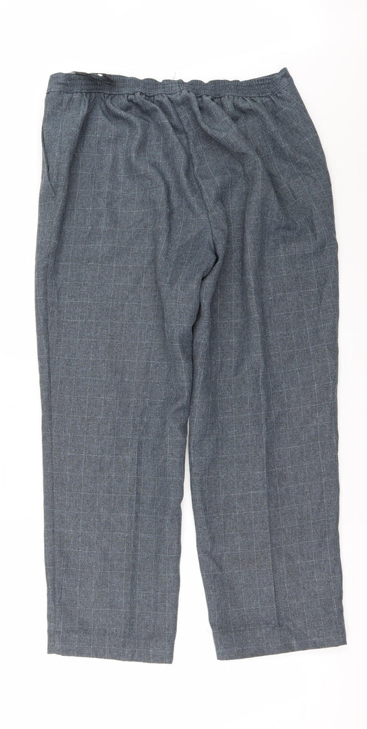EWM Womens Green Check Trousers Size 16 L26 in