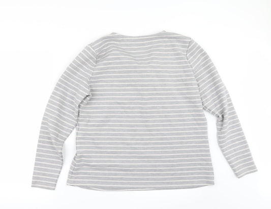 Principles Womens Grey Striped Pullover Jumper Size 16